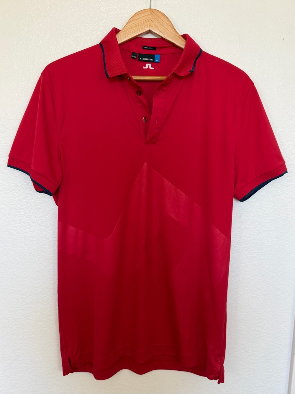 J.Lindeberg Red Polo with Contrast Trim